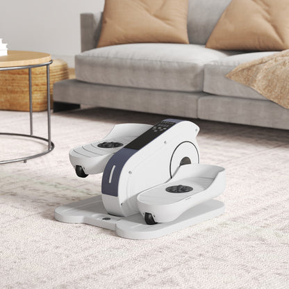 Under Desk Elliptical Machine Pedal Exerciser w/ 10 Speeds, White