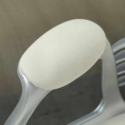 Home Office Chair with Adjustable Height Tilt Function Cream White