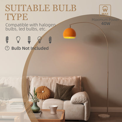 Modern Standing Lamp with Shade & Foot Switch, Orange