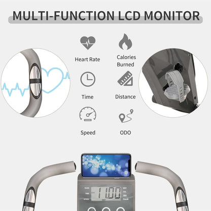 2-In-1 Folding Exercise Bike with 8-Level Magnetic Resistance Grey