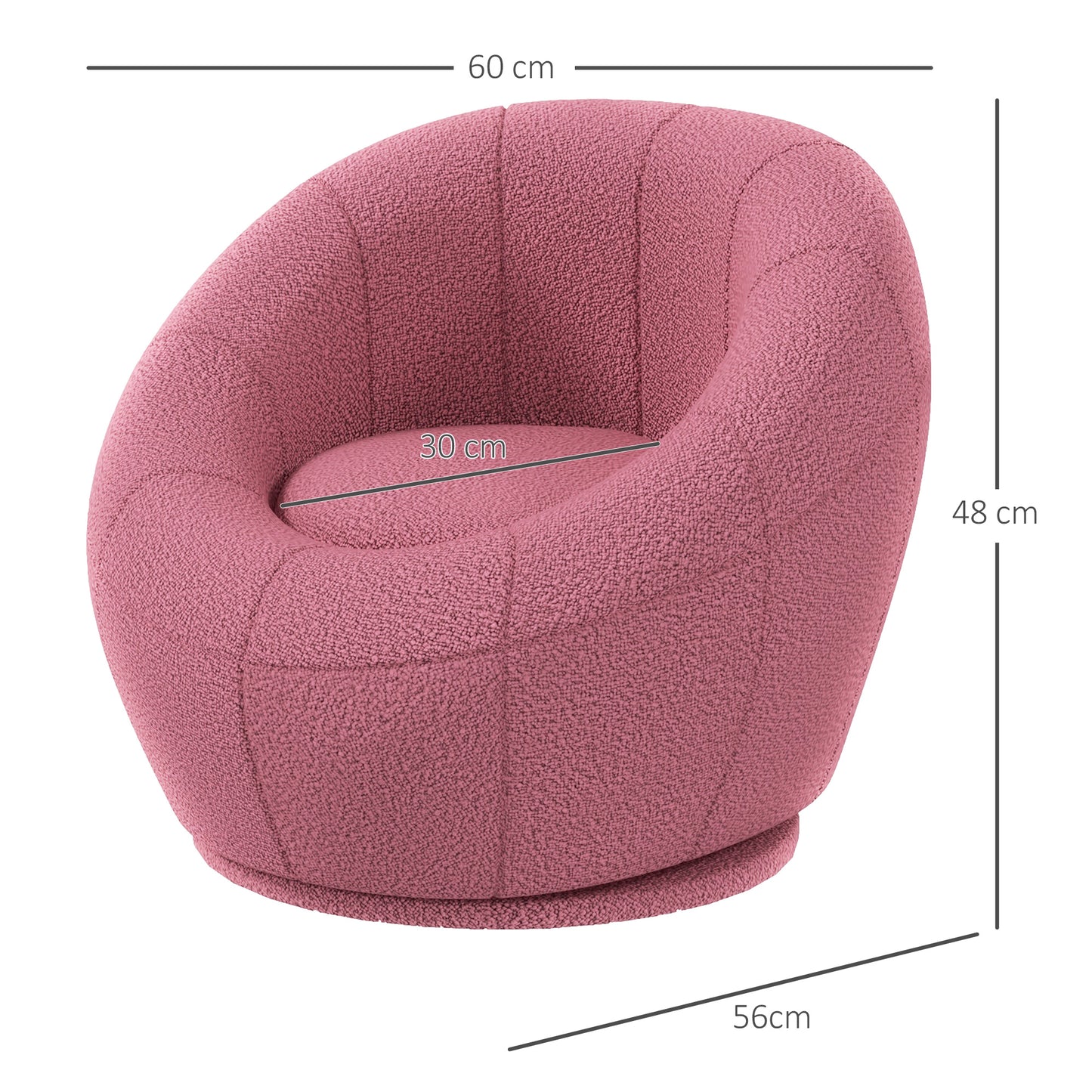 Warehouse Clearance -  Modern Accent Chair, Swivel Upholstered Armchair for Living Room, Bedroom, Home Office, Pink
