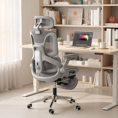 Ergonomic Office Chair, Mesh Desk Chair with Lumbar Support, Footrest