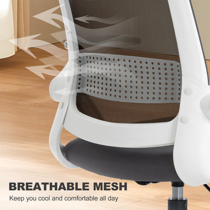 Mesh Painting Chair, Rolling Desk Chair with Flip-up Armrests, Grey