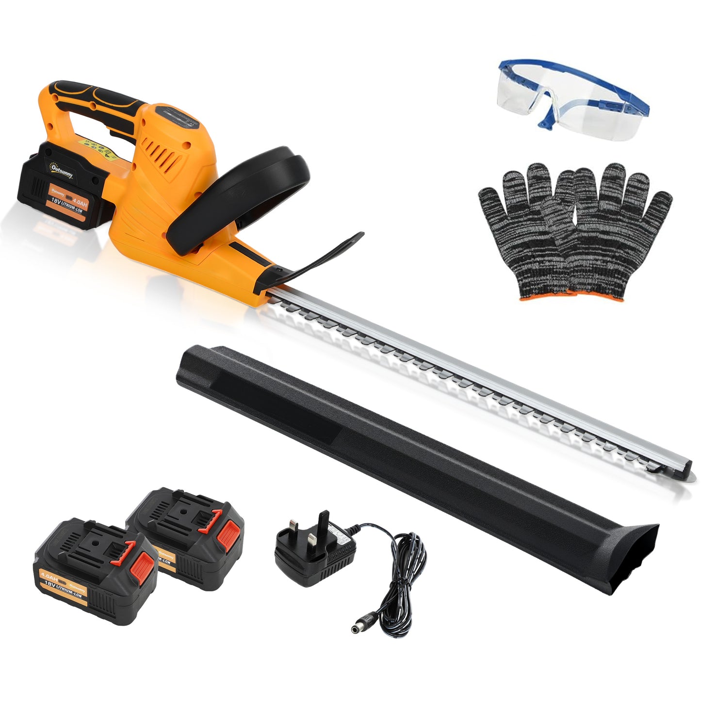 Cordless Hedge Trimmer with Brushless Motor, Orange