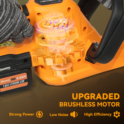 Cordless Hedge Trimmer with Brushless Motor, Orange