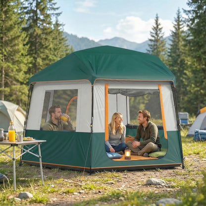 Camping Tent 3000mm Waterproof 4-6  Person Green