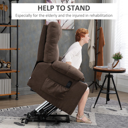 Heavy Duty Riser and Recliner Chair Lift Chair for the Elderly, Brown