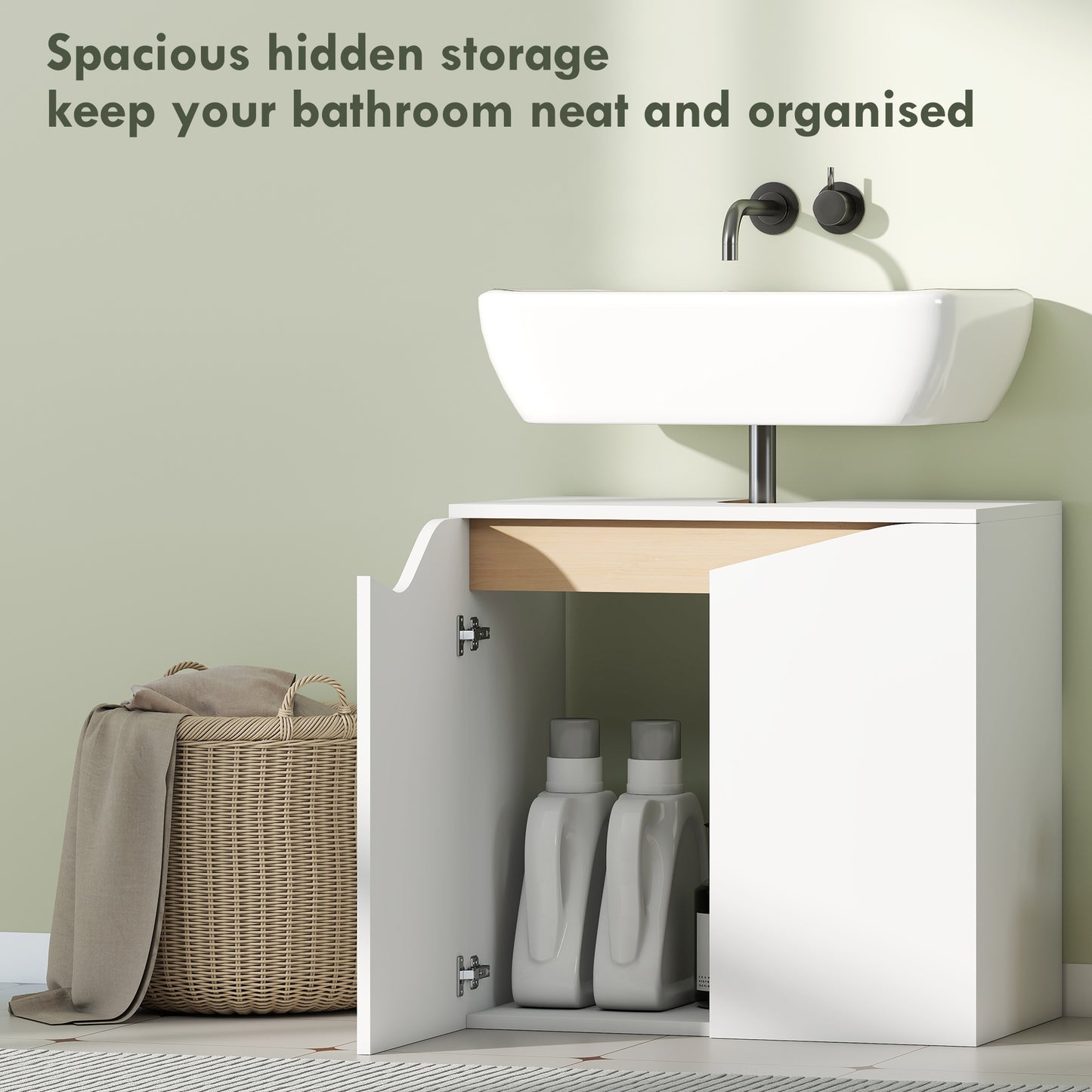 Under Sink Cabinet, Bathroom Sink Cabinet for Basin without Pedestal