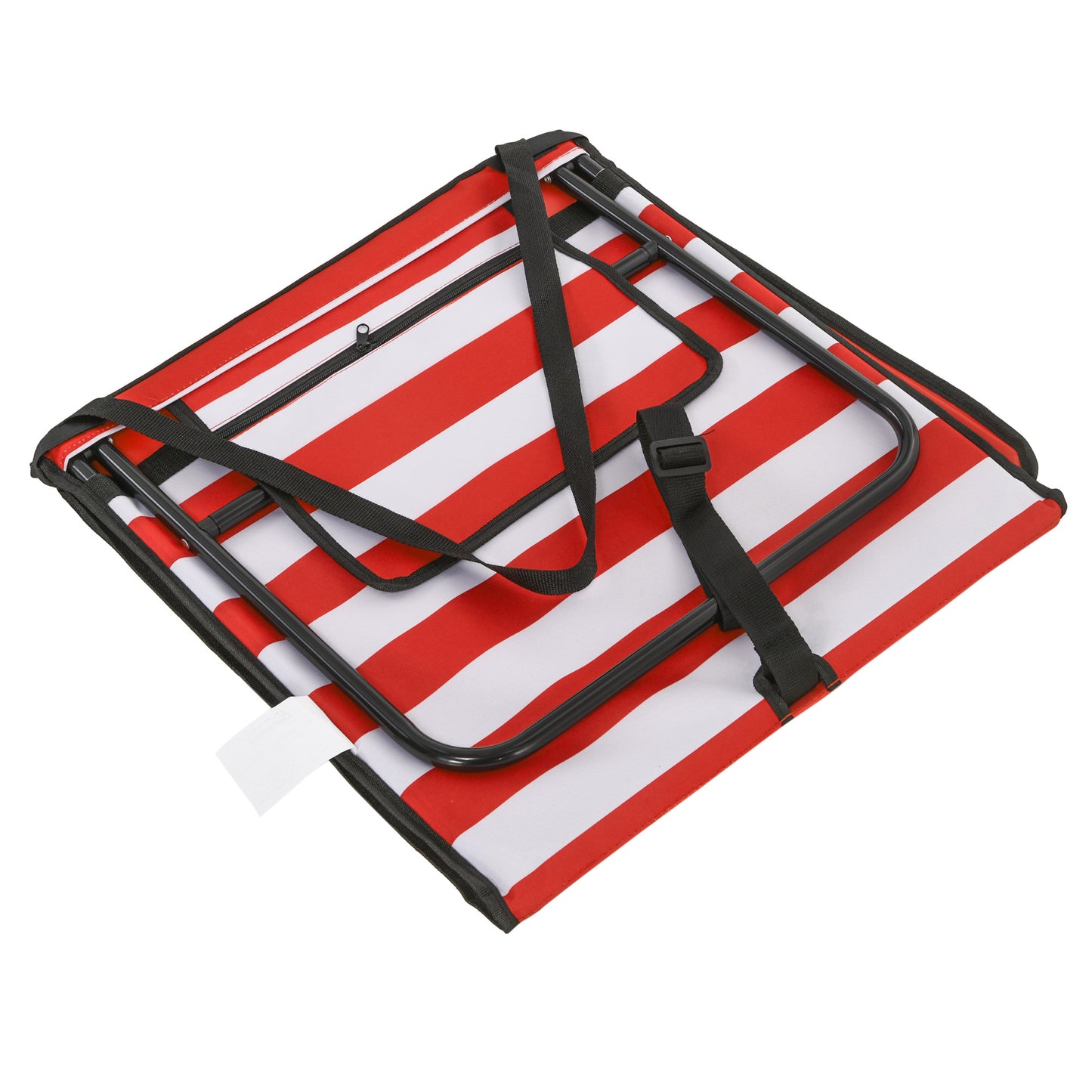 Garden Beach Chair Mat, Sun Lounger Seats with Adjustable Back - Orange/white