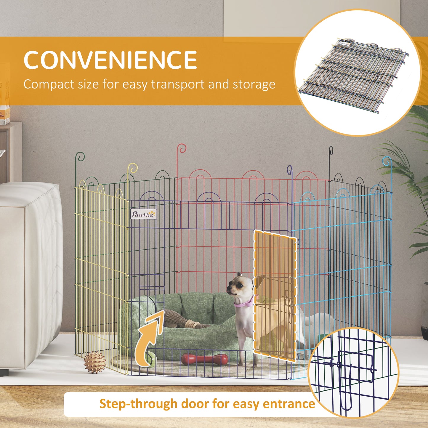 Pet Playpen Dog Puppy Crate Kennel w/ Door