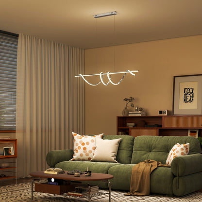 Pendant Light, Ceiling Light with 3 Colour Temperatures, Silver Tone
