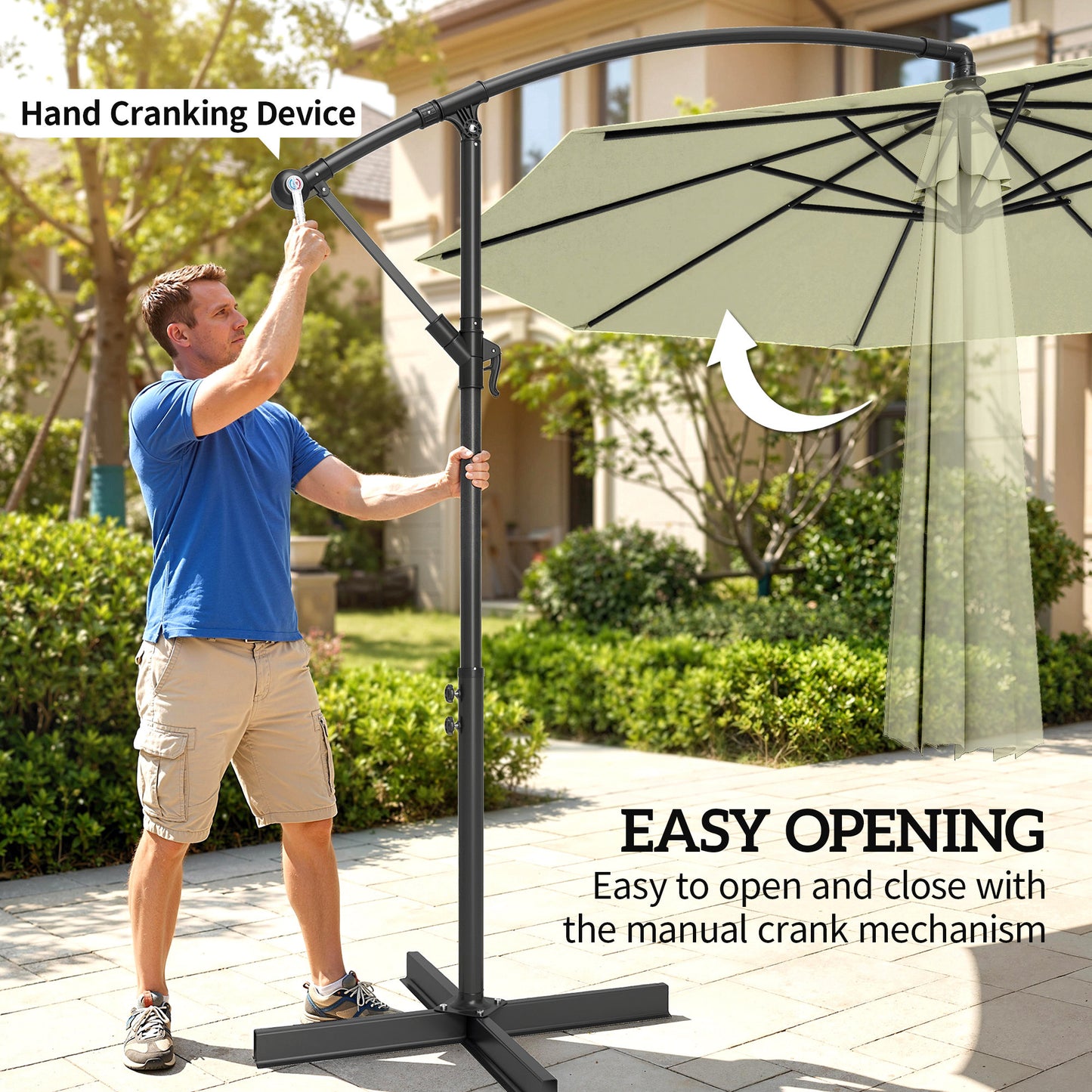 3(m) Banana Parasol Cantilever Umbrella Garden
