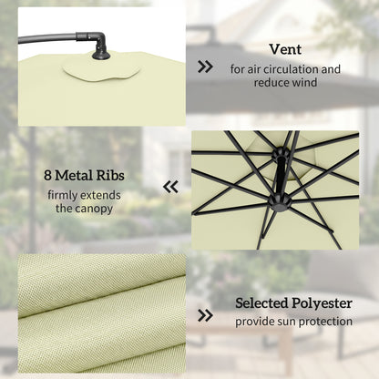 3(m) Banana Parasol Cantilever Umbrella Garden