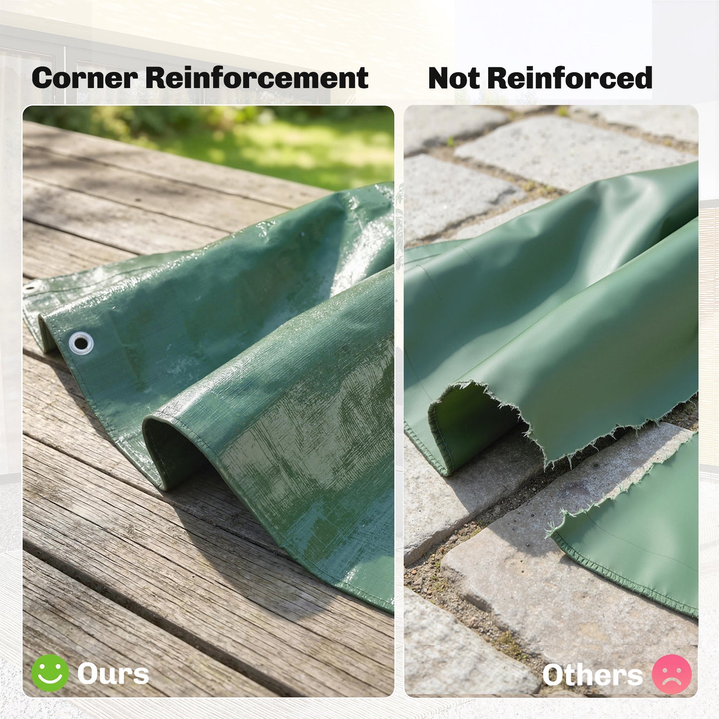 3 x 4m Waterproof Tarpaulin, 90GSM Tear-Resistant PE Tarp
