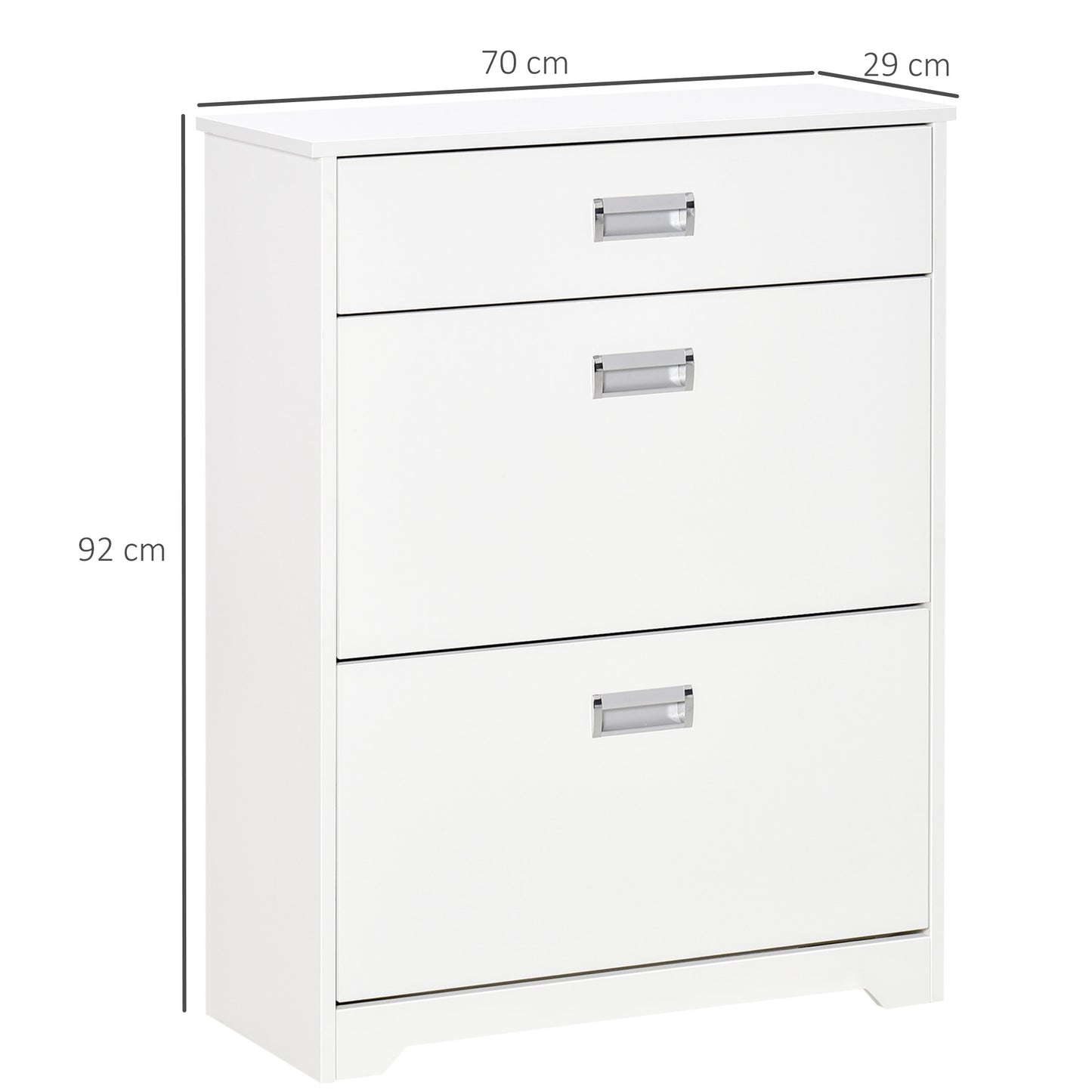 Tipping Shoe Cabinet Hall Organizer with Flip Drawers for Entry 16 Pairs