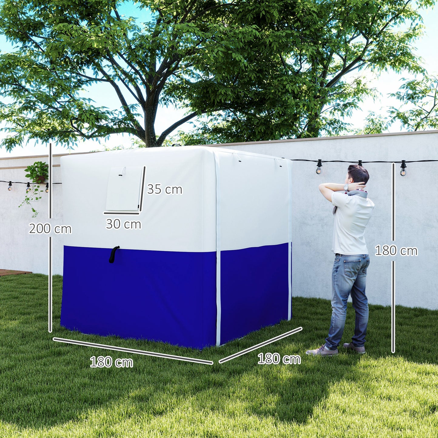 2 x 2m Pop Up Gazebo with Sides Easy up Party Tent, Blue