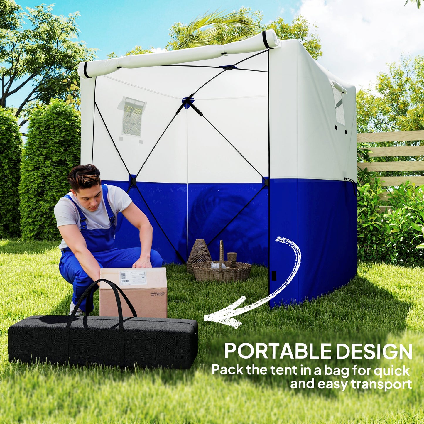 2 x 2m Pop Up Gazebo with Sides Easy up Party Tent, Blue