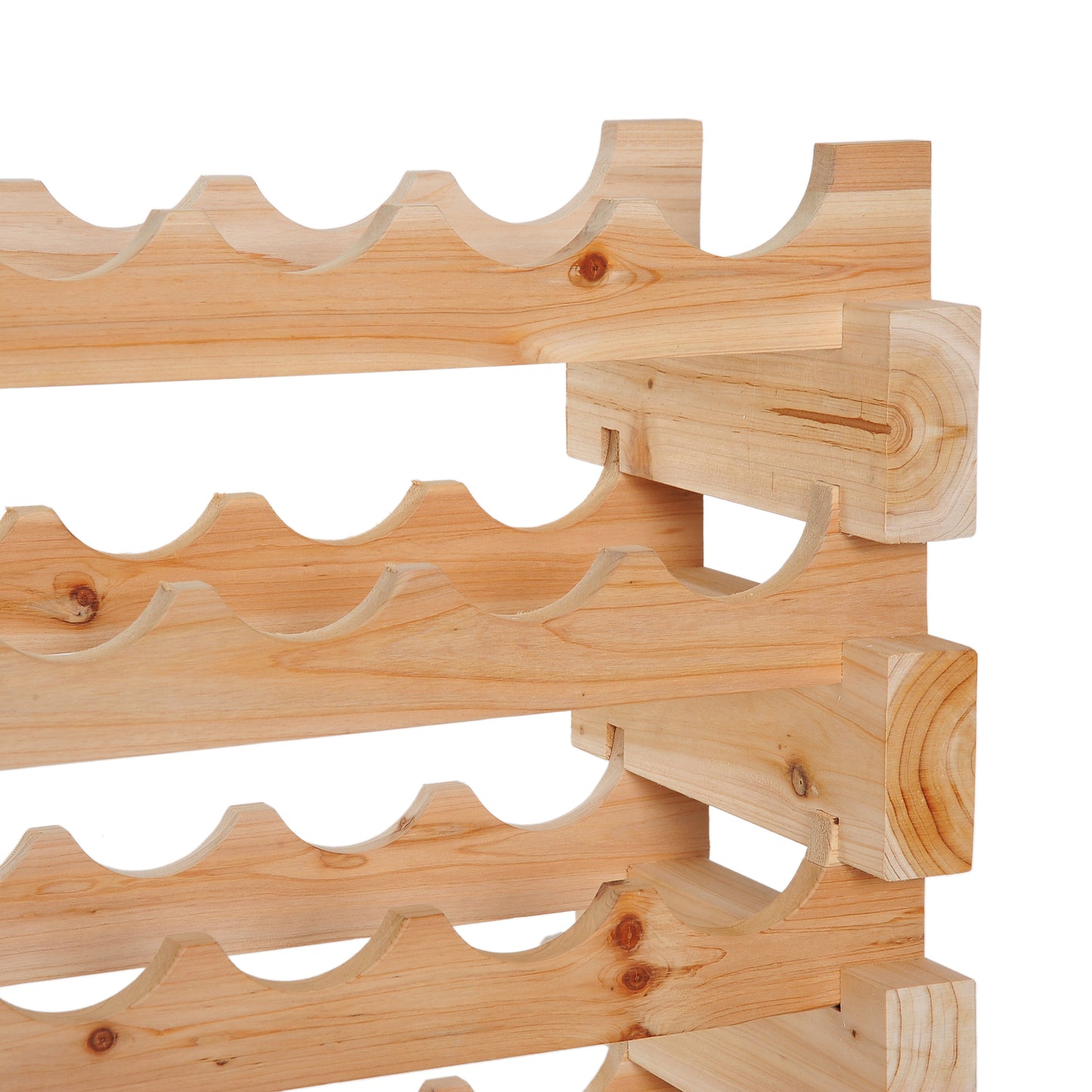 72 Bottle Shelf Wine Rack Holder Standing Holds Storage Pine Wood Cellar