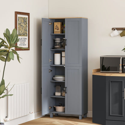 Modern Kitchen Cupboard Storage Cabinet with 4 Shelves, Grey