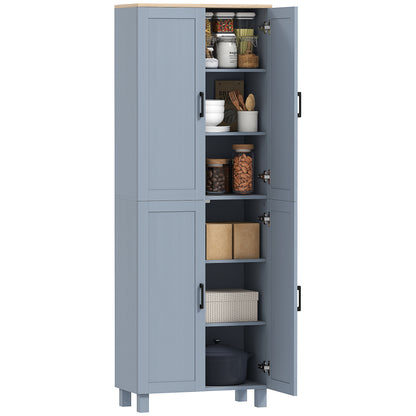 Modern Kitchen Cupboard Storage Cabinet with 4 Shelves, Grey