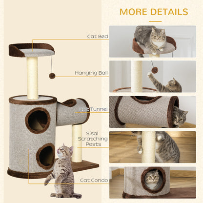 Cat Tree Tower Activity Centre w/ Cat House, Bed, Sisal Post, Hanging Toy