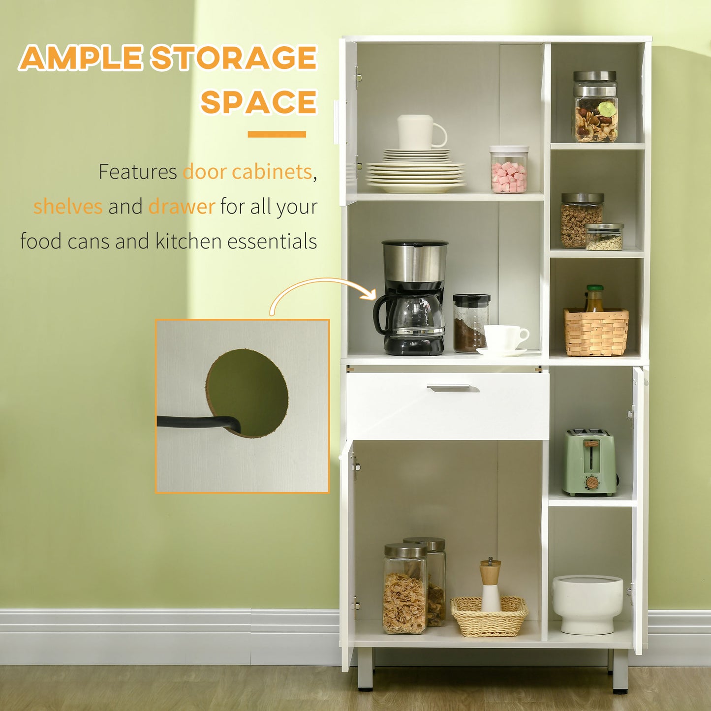 Freestanding Kitchen Storage Unit Cupboard Cabinets Drawers  Shelf