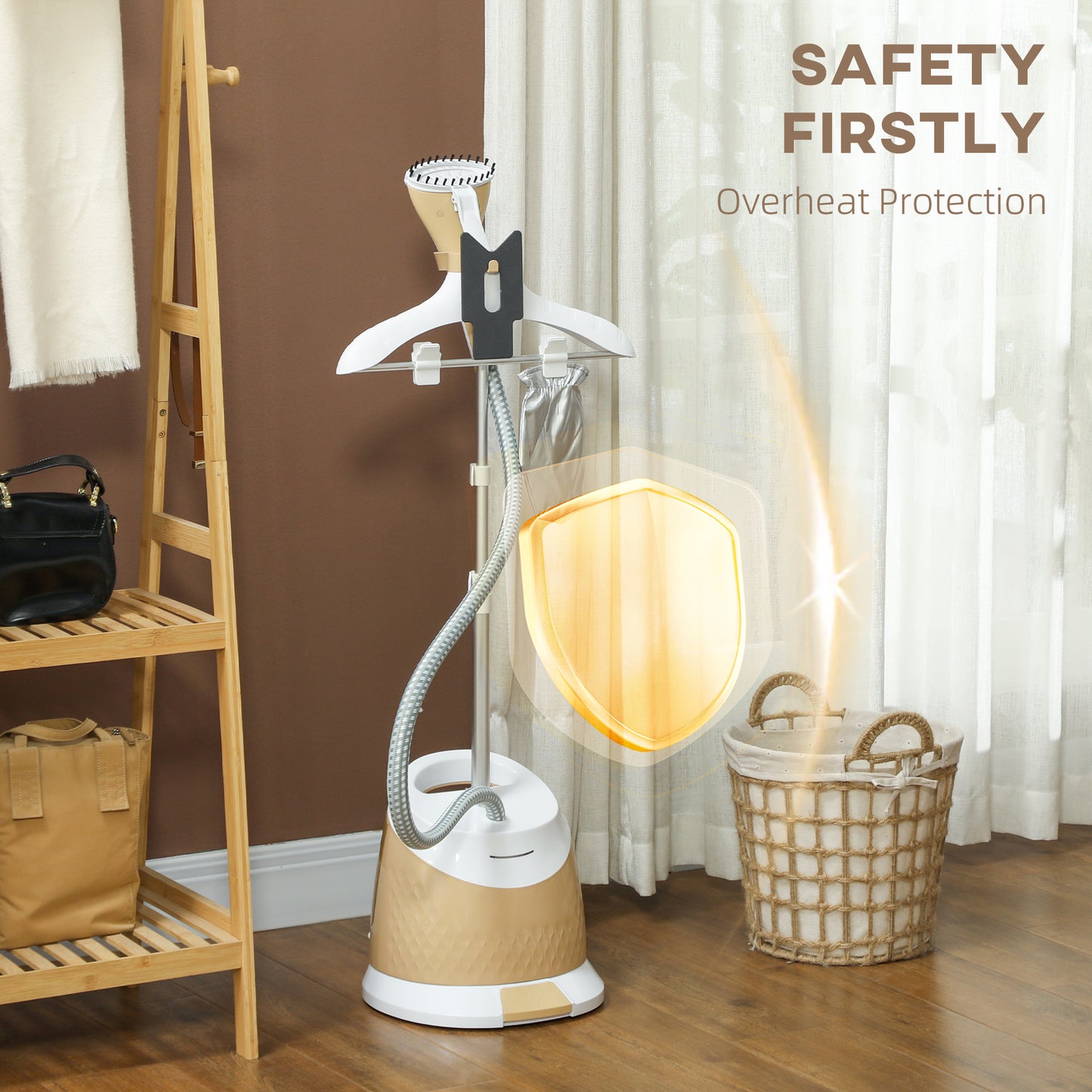 Clothes Steamer, Garment Steamer Clothing Wrinkle Remover, Gold Tone