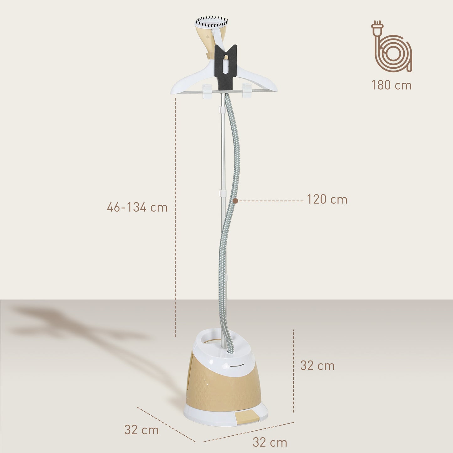 Clothes Steamer, Garment Steamer Clothing Wrinkle Remover, Gold Tone