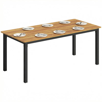 180 x 86 cm Garden Dining Table for 6-8 Person, Teak