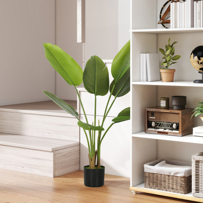 109cm Artificial Bird of Paradise Plant with Flocking in Pot, Green
