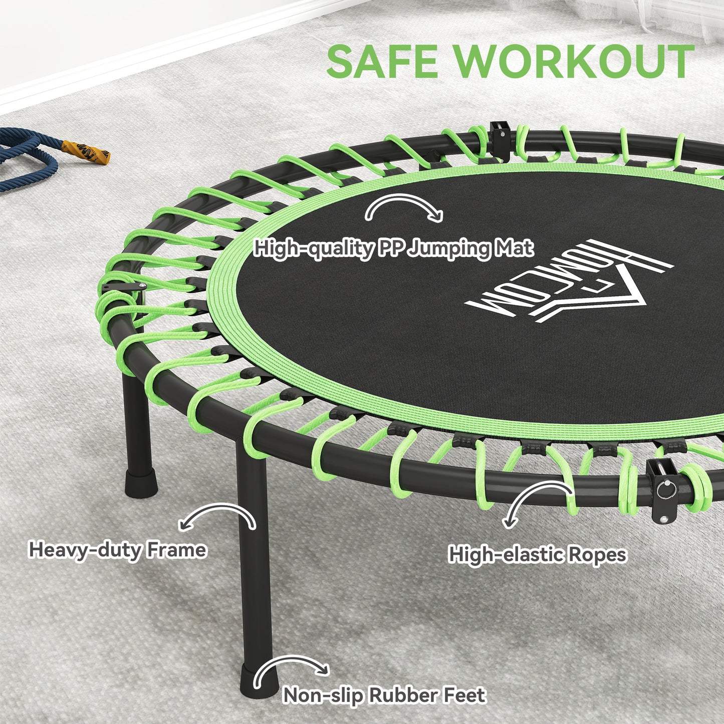 Trampoline Outdoor Bouncer Jumper Adjustable Handle, Green