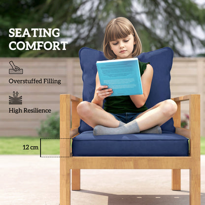 Garden Chair Cushion with Seat & Back Pad, CUSHION ONLY, Dark Blue
