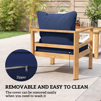 Garden Chair Cushion with Seat & Back Pad, CUSHION ONLY, Dark Blue