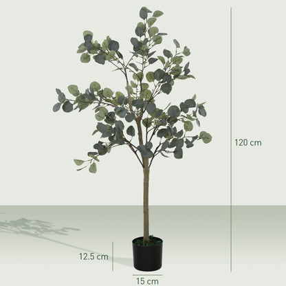 2 Pack Artificial Plants, Faux Silk Eucalyptus Trees, 120cm