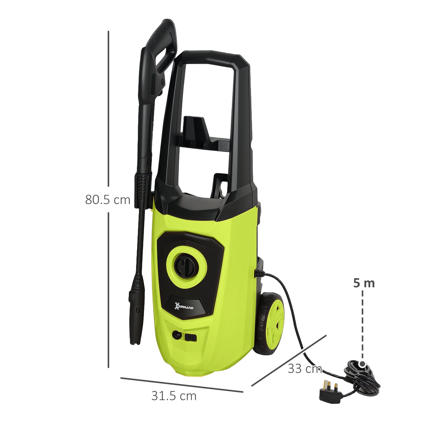 Portable Power Washer 1800W, 150 Bar, 510 L/h for Garden, Car, Green