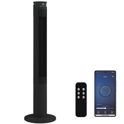 Tower Fan with WiFi Control 116 cm Black