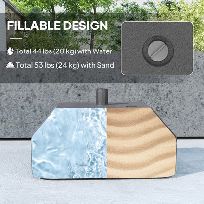 Fillable Parasol Base, Sun Umbrella Base for Deck Poolside, Black