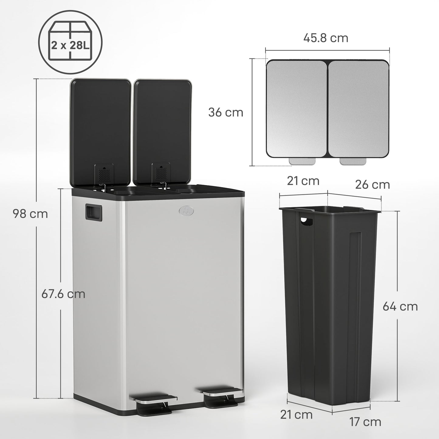 Roll File Cabinet with Drawer, Organiser Letter Size, Black