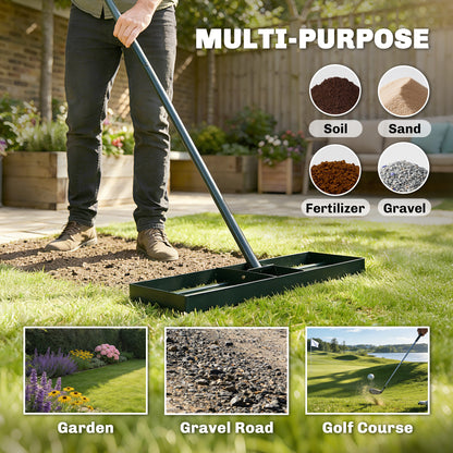 76 x 26 cm Lawn Levelling Rake with 169 cm Handle