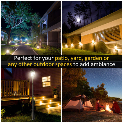 2.4m Garden Lamp Post Light LED Solar Powered Patio Path Lighting Lamp