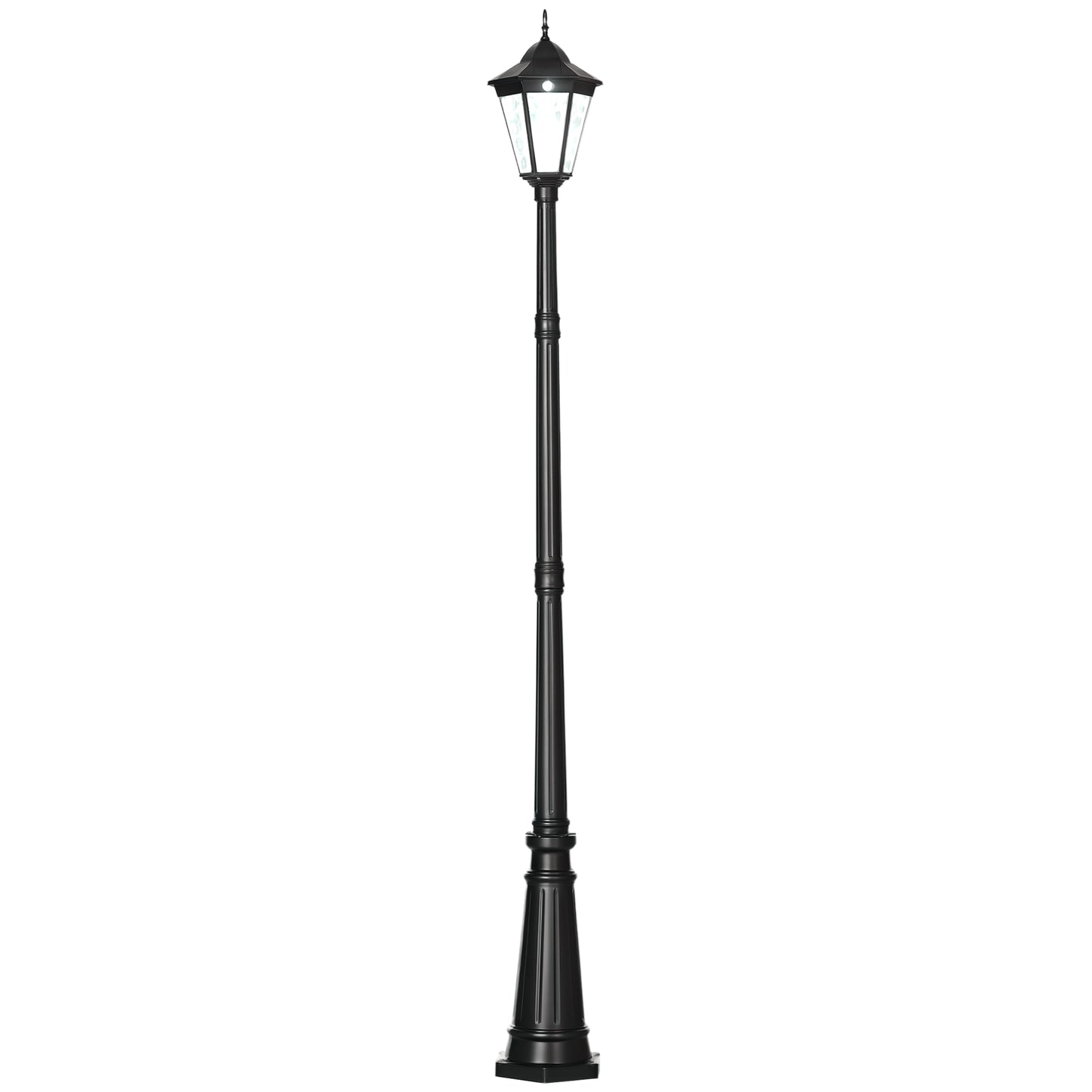 2.4m Garden Lamp Post Light LED Solar Powered Patio Path Lighting Lamp