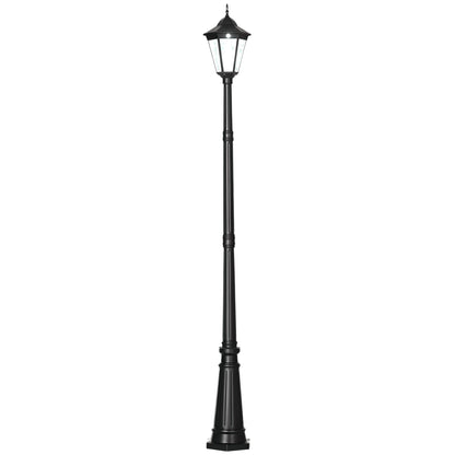 2.4m Garden Lamp Post Light LED Solar Powered Patio Path Lighting Lamp