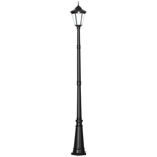 2.4m Garden Lamp Post Light LED Solar Powered Patio Path Lighting Lamp