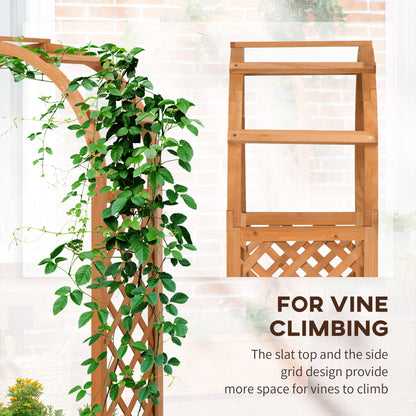 Raised Garden Bed with Arch Trellis, Garden Planter Box, Brown