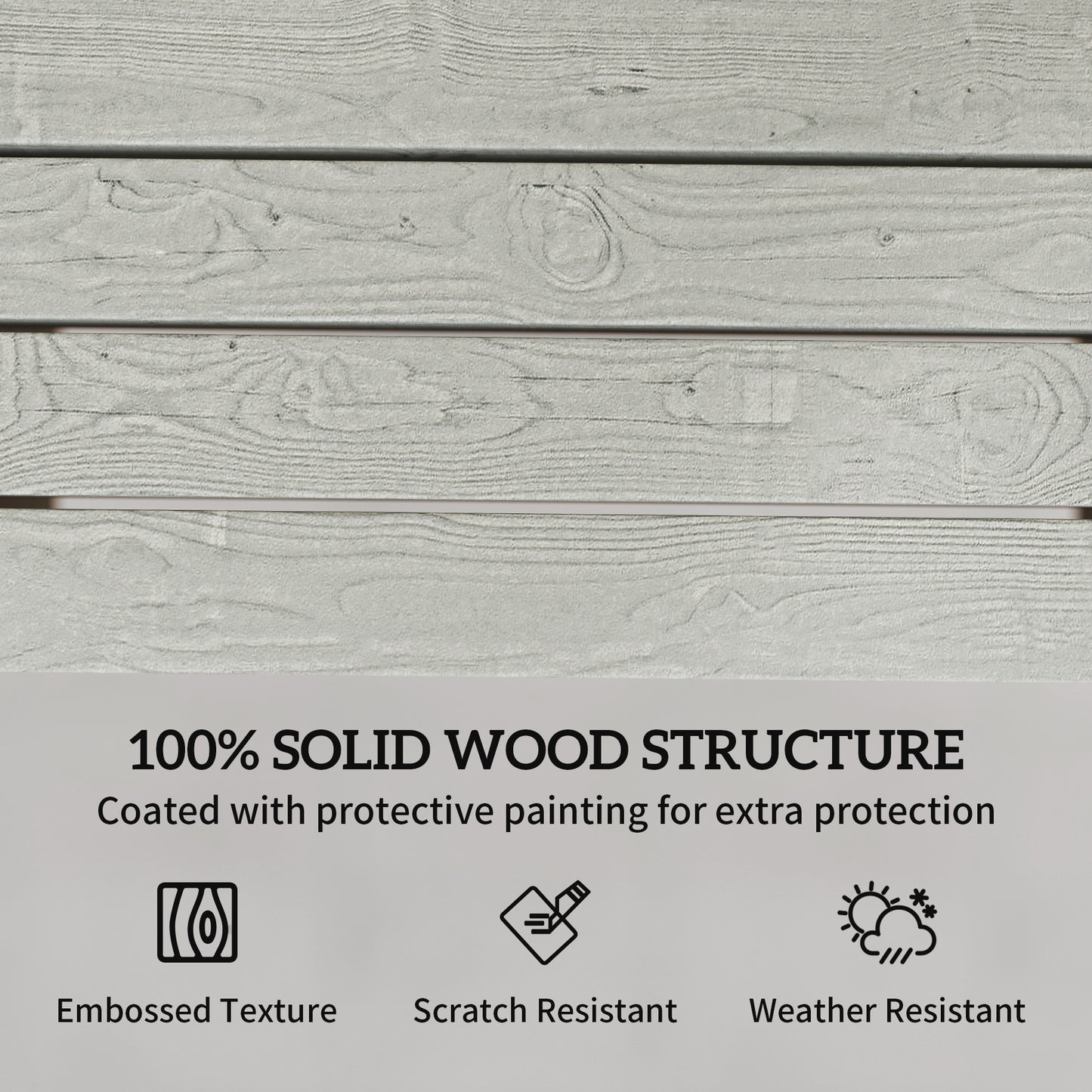Garden Loveseat, Embossed Wood Jack and Jill Garden Seat, Grey