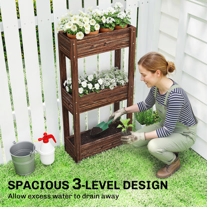 3-Tier Wooden Raised Planter, Raised Garden Bed on Legs