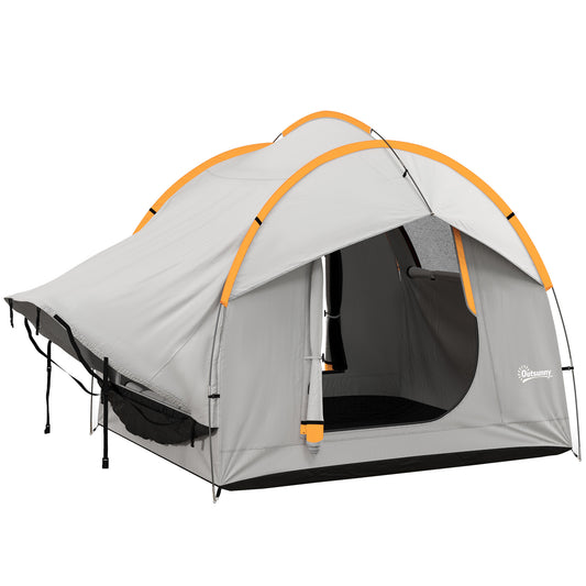 SUV Car Tent for Camping, Waterproof PU2000mm, 5 Man Tailgate Tent, for SUV Van Pickup, 2.4 x 2.1 m, Grey and Orange