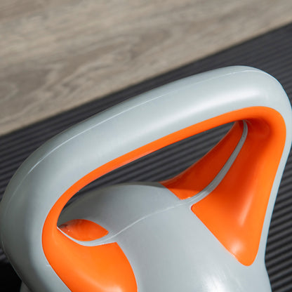 8kg Kettle Bell with Handle for Home Gym, Orange and Grey