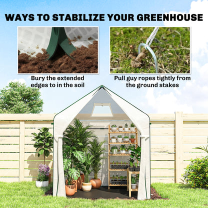 Large Plant House with Roll-up Door White