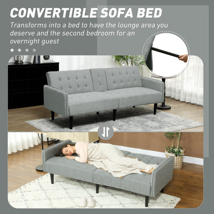 Upholstered Sofa bed 3 Seater Home Theater with Storage Light Grey